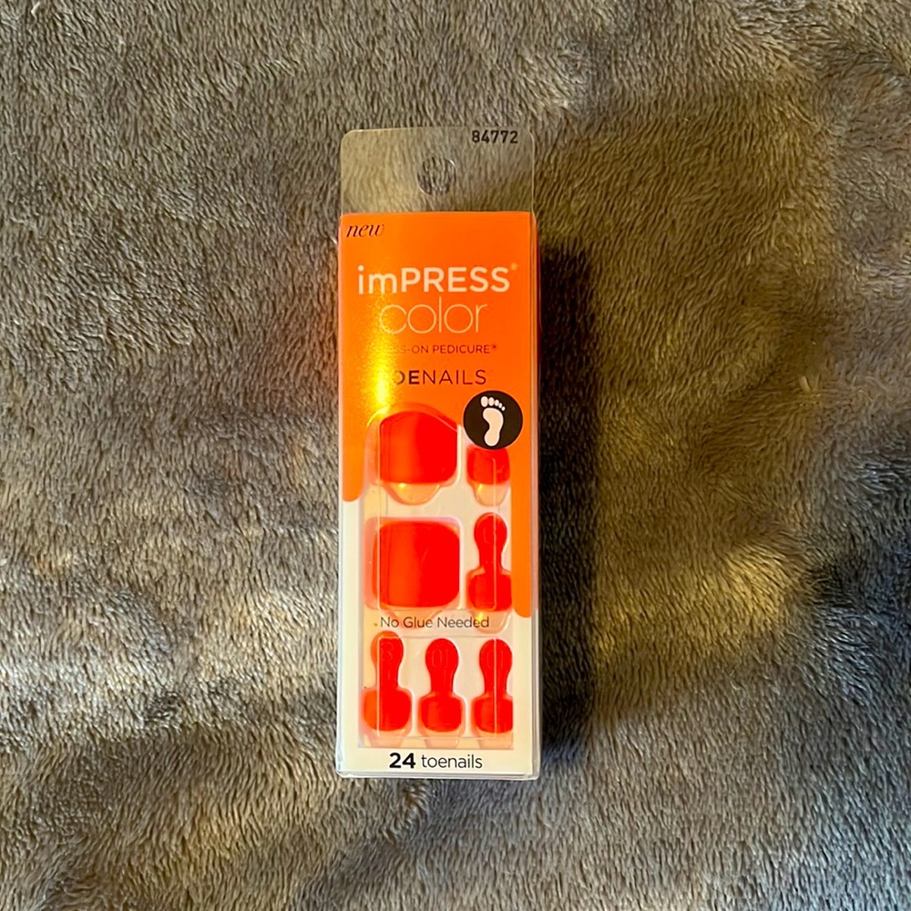Neon Orange ImPRESS pedicure